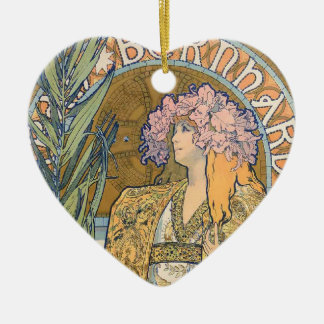 Adorno De Cerámica Alphonse Mucha - pintura de Sarah Bernhard
