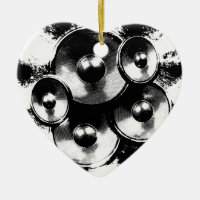 Altavoces de música en blanco y negro