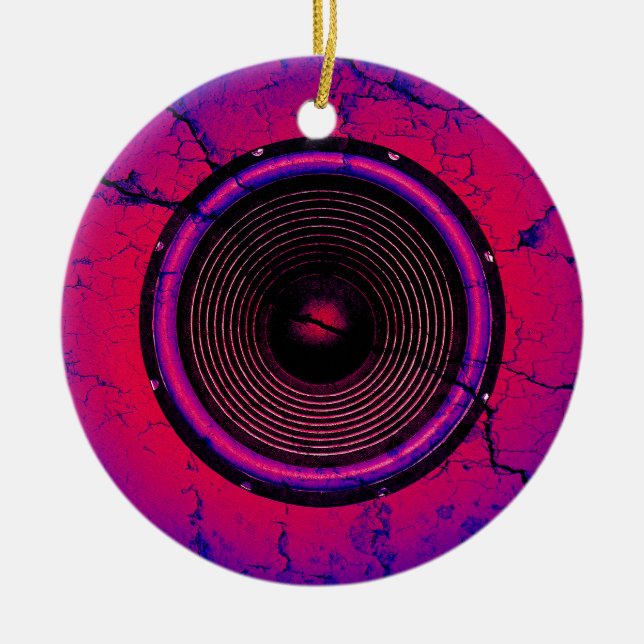 Adorno De Cerámica Altavoz musical en una pared rota (Frente)