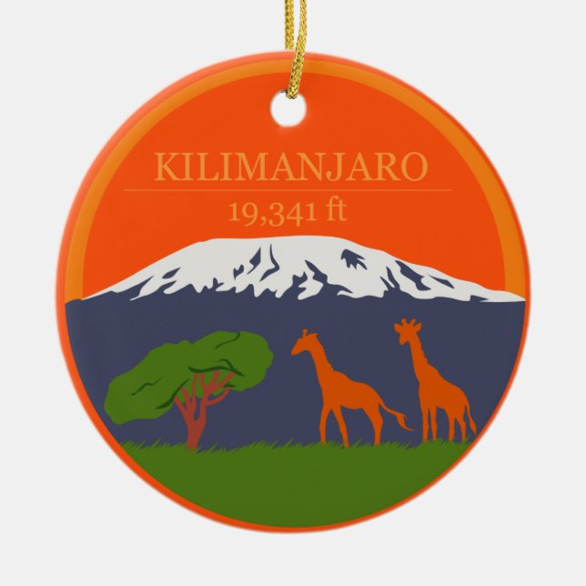 Adorno De Cerámica Altitud de Kilimanjaro (Frente)