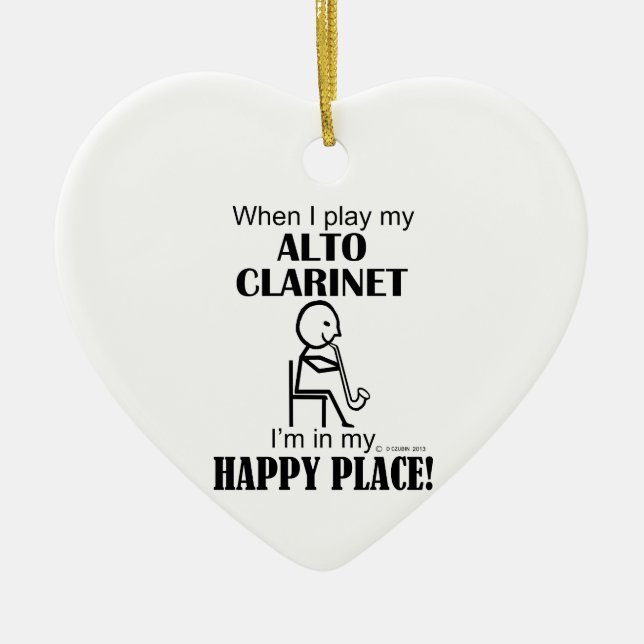 Adorno De Cerámica Alto Clarinet Happy Place (Frente)