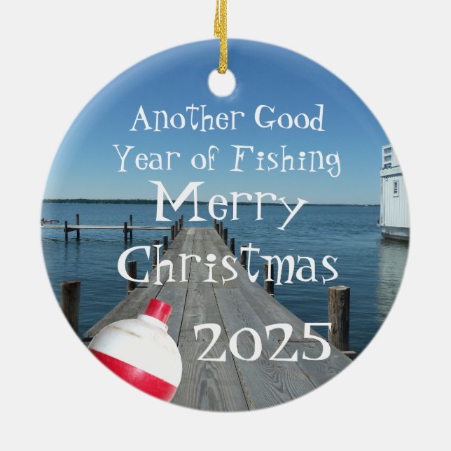 Adorno De Cerámica Alusión pesquera "Otro buen año de pesca" (Atrás)