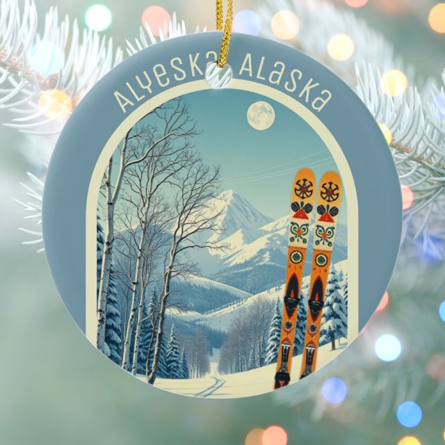Adorno De Cerámica Alyeska Alaska ski area souvenir  (Subido por el creador)