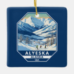 Adorno De Cerámica Alyeska Alaska Winter Travel Art Vintage<br><div class="desc">Diseño artístico de invierno de Alyeska que muestra el paisaje invernal.</div>
