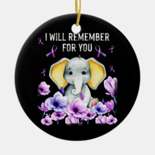 Adorno De Cerámica Alzheimer Conciencia, elefante lindo recordaré