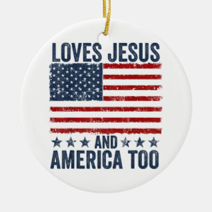 Adorno De Cerámica Ama a Jesús y a Estados Unidos a Dios Cristiano 4