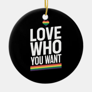 Adorno De Cerámica Ama a quien Quieras Bandera del Orgullo Gay Lluvia