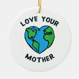Adorno De Cerámica Ama el Corazón de la Madre Tierra