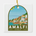 Adorno De Cerámica Amalfi Italia Retro Viaje Art Vintage<br><div class="desc">Diseño artístico vectorial de Amalfi. Amalfi es una ciudad situada en un espectacular entorno natural,  bajo empinados acantilados,  en la costa suroeste de Italia.</div>