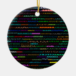Adorno De Cerámica Amanda Text Design I Ornament
