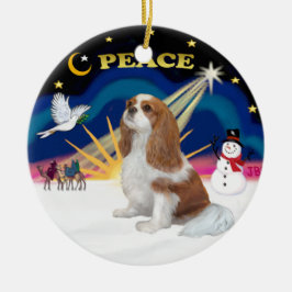 Adorno De Cerámica Amanecer de Navidad - Cavalier Blenheim