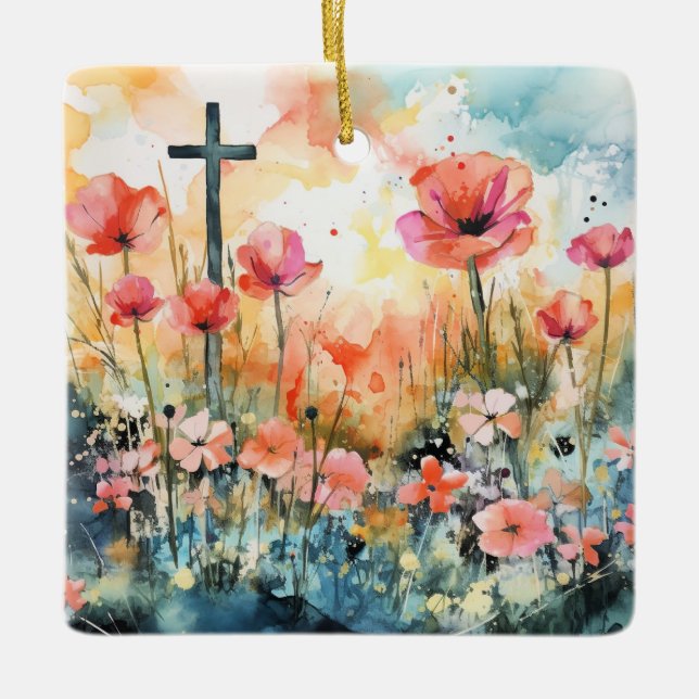 Adorno De Cerámica Amanecer de Pascua (Anverso)