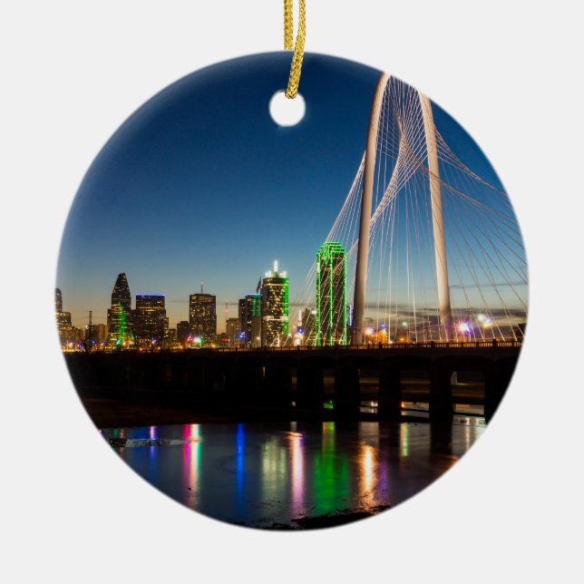 Adorno De Cerámica Amanecer del horizonte de Dallas (Frente)