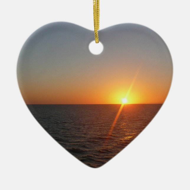 Adorno De Cerámica Amanecer en el Mar III Océano Atlántico (Frente)