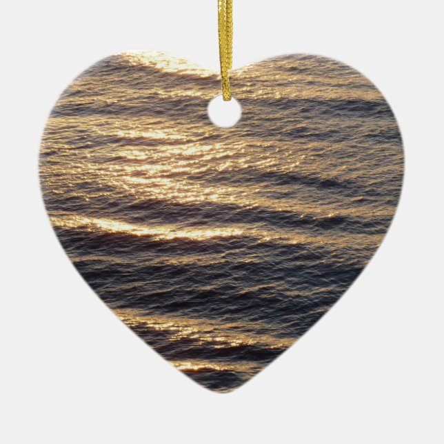 Adorno De Cerámica Amanecer en las aguas oceánicas (Frente)