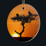 Adorno De Cerámica Amanecer en Masai Mara, Kenia<br><div class="desc">Típico amanecer en Kenia. Las imágenes muestran dos buitres en una acacia paraguas. Imagen © Angelika Stern</div>