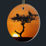 Adorno De Cerámica Amanecer en Masai Mara, Kenia<br><div class="desc">Típico amanecer en Kenia. Las imágenes muestran dos buitres en una acacia paraguas. Imagen © Angelika Stern</div>
