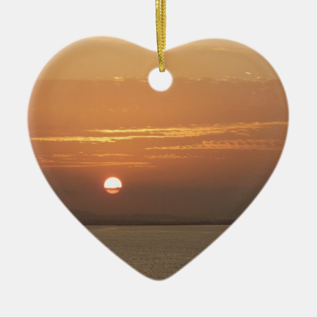 Adorno De Cerámica Amanecer sobre Aruba I Mar Caribe (Frente)