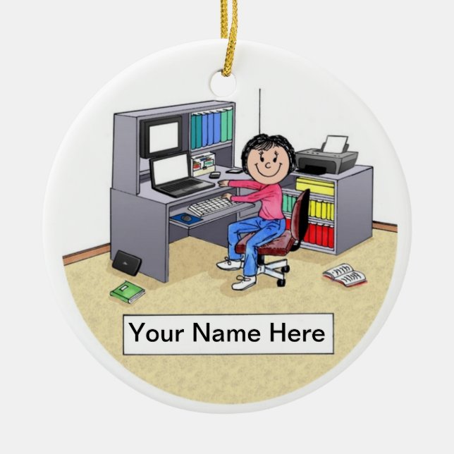 Adorno De Cerámica Amante de la informática - Amigos (Frente)