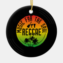 Adorno De Cerámica Amante de la Música Reggae Navidad Tropical