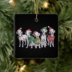 Adorno De Cerámica Amante de la Navidad del perro dálmata Mama de per