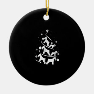 Adorno De Cerámica amante de los árboles de navidad de schnauzer en m