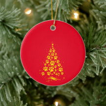 Amante de Perros Huella de Pata Árbol de Navidad 4