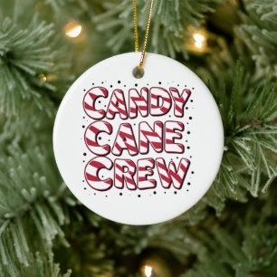 Adorno De Cerámica Amante del equipo de bastón de caramelo Navidad Xm