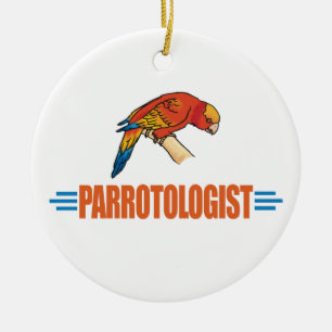 Adorno De Cerámica Amante del loro humorístico