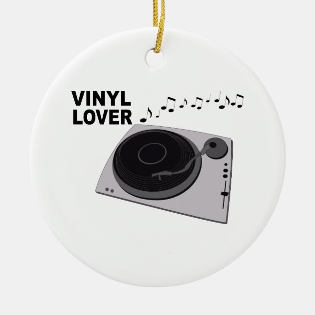 Adorno De Cerámica Amante del vinilo (Frente)