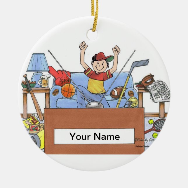 Adorno De Cerámica Amante deportivo - Hombre (Frente)