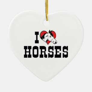 Adorno De Cerámica Amantes de Caballos con Corazón - Amante de Caball