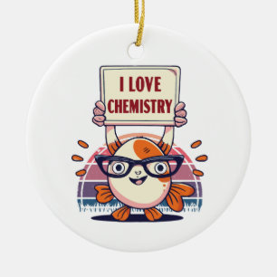 Adorno De Cerámica Amantes de Guppies y Química