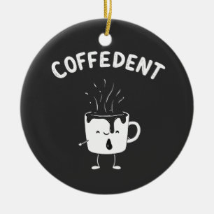 Adorno De Cerámica Amantes de la Copa Cafetería Coffedent Funny Kawai