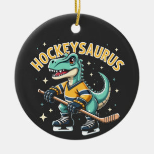 Adorno De Cerámica Amantes de los dinosaurios del Hockeysaurus Hockey