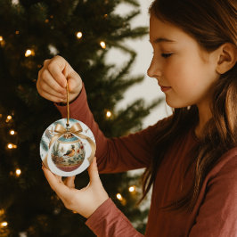 Adorno De Cerámica Amantes de los pájaros Keepsake Navidad