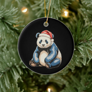 Adorno De Cerámica Amantes de Ugly Panda Xmas Santa Holiday Sweater