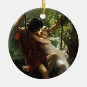 Adorno De Cerámica Amantes de una Swing. Primavera de Pierre Auguste