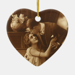 Adorno De Cerámica Amantes Vintage, Música Romántica de Amor