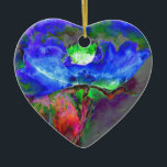 Adorno De Cerámica Amapola azul, flor abstracta azul<br><div class="desc">Una pintura acuarela con una amapola azul y abstracta. Obra original de H. Cooper.</div>