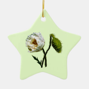Adorno De Cerámica Amapola Blanca