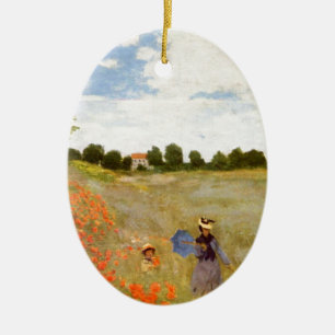Adorno De Cerámica Amapolas salvajes de Claude Monet //