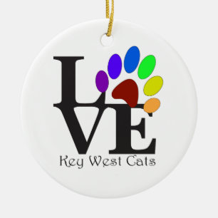 Adorno De Cerámica AMAR A LOS Gatos Occidentales Clave