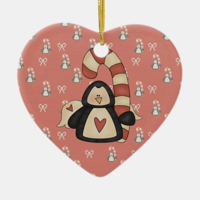 Adorno De Cerámica Amar a mi pingüino (Frente)