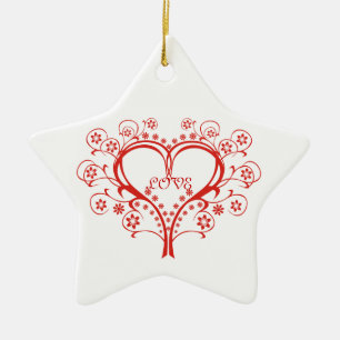 Adorno De Cerámica Amar a Swirl Heart Valentine Día personalizado ado