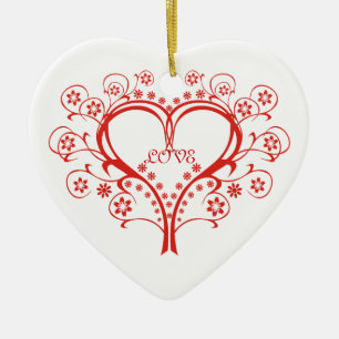 Adorno De Cerámica Amar a Swirl Heart Valentine Día personalizado ado
