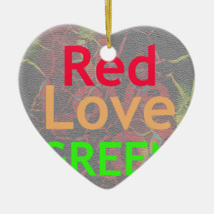 ADORNO DE CERÁMICA AMAR EL ORO ROJO VERDE