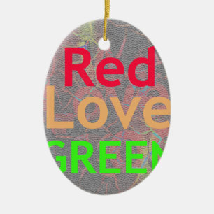 ADORNO DE CERÁMICA AMAR EL ORO ROJO VERDE
