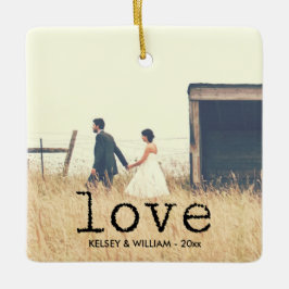 Adorno De Cerámica Amar la máquina de escribir antigua tipografía par