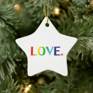 Adorno De Cerámica Amar los colores del arcoiris orgullo gay estrella